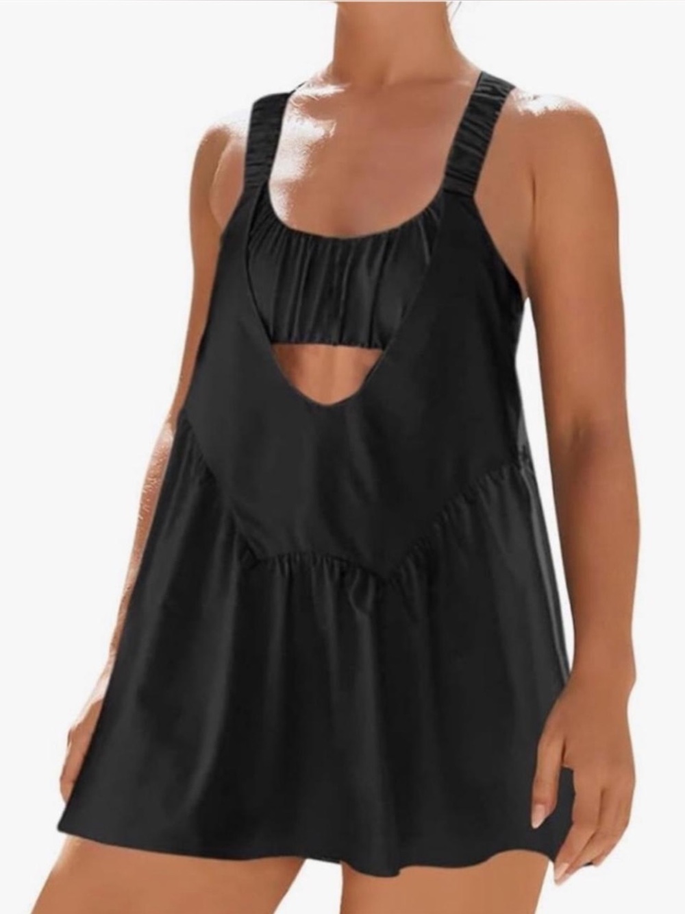 NWT Billowy Cut Out Dress & Shorts Set in Black